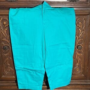 St. John's Bay Women's Teal Flat Front Pants